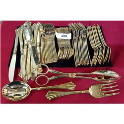 WM ROGERS GOLD PLATE FLATWARE SET