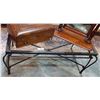 Image 1 : GLASS TOP WROUGHT IRON COFFEE TABLE
