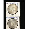 Image 1 : 1964 CANADA SILVER DOLLAR LOT OF 2 COINS!