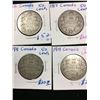 Image 1 : 1916,1917,1918,1919 CANADA 50 CENTS LOT!