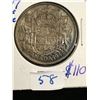 Image 1 : 1947 CR 7/7 CANADA 50 CENTS! RARE UNLISTED VARIETY!TONED!