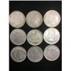 Image 1 : U.S.A NOVELTY REPLICA SILVER DOLLAR LOT OF 9 COINS.
