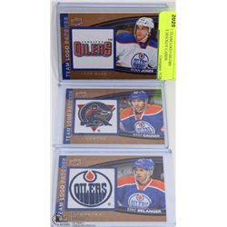 LOT OF 3 TEAM LOGO OILERS PATCHES HOCKEY CARDS