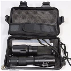 NEW TACTICAL FLASHLIGHT SET IN HARD CASE