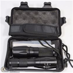 NEW TACTICAL FLASHLIGHT SET IN HARD CASE