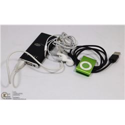 GREEN IPOD NANO W/MUSIC, EARBUDS & A