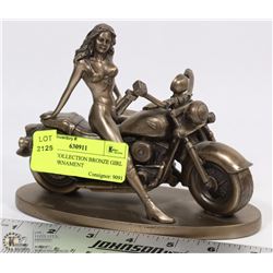SUMMIT COLLECTION BRONZE GIRL ON BIKE ORNAMENT