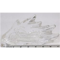GLASS CARVED MOTORCYCLE ORNAMENT