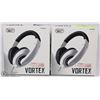 Image 1 : 2 NEW WHITE VORTEX STEREO HEADPHONES