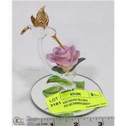 ART GLASS HAND BLOWN MIRRORED HUMMINGBIRD