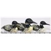 Image 1 : SET OF 3 COMMON LOONS HAND CARVED AND PAINTED WOOD