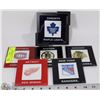 Image 1 : SET OF 5 GLASS HOCKEY NHL COASTERS BLACKHAWKS,
