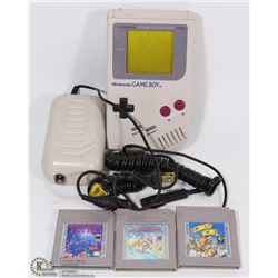 NINTENDO GAMEBOY  WITH POWER PACK 3 GAMES