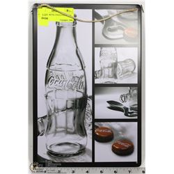HANGING METAL COCA COLA SIGN 12"X8"