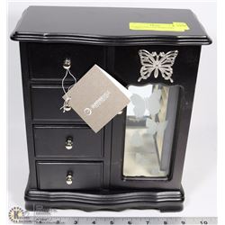 BLACK TABLE TOP JEWELRY CABINET