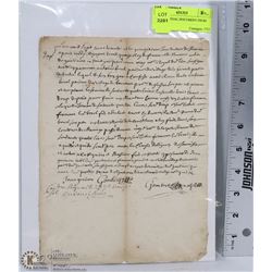 FRENCH LEGAL DOCUMENT FROM 1730