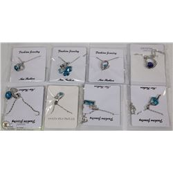 LOT OF EIGHT FASHION NECKLACES WITH PENDANTS