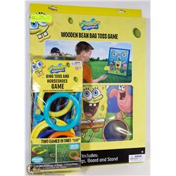 NEW SPONGE BOB WOODEN BEAN BAG TOSS GAME