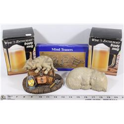 FLAT W/ CAT ORNAMENTS, MIND TEASER ANIMALS, AND