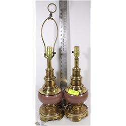 PAIR OF ROSE PINK LAMPS