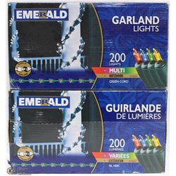 2 NEW GARLAND MULTI COLORED OUTDOOR LIGHTS