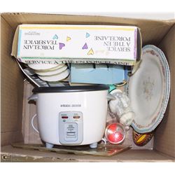 #45- MINI TEA SET PORCELAIN, RICE COOKER , LARGE