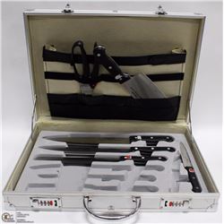 CHROME LOCKABLE CASE OF INCOMPLETE "FALCON" GERMAN