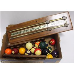 POOL ACCESSORIES AND BILLIARD BALLS FULL SET