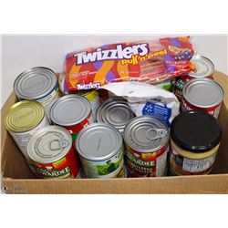 BOX W/ MOSTLY EXPIRED FOOD