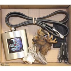 BOX W/INUIT S.S. FLASK, AUTHENTIC HARLEY