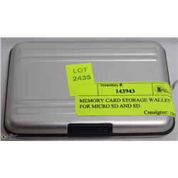 MEMORY CARD STORAGE WALLET FOR MICRO SD AND SD