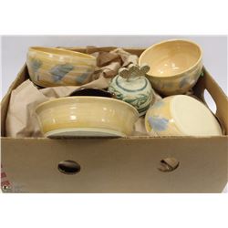 BOX OF DECORATIVE DISHWARE