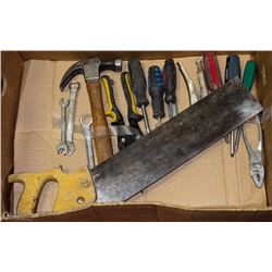 BOX OF ASSORTED HAND TOOLS