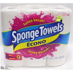 6 ROLLS OF SPONGE TOWELS ECONOMY