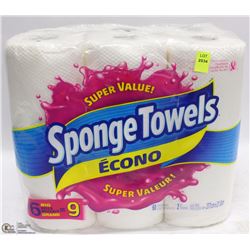 6 ROLLS OF SPONGE TOWELS ECONOMY