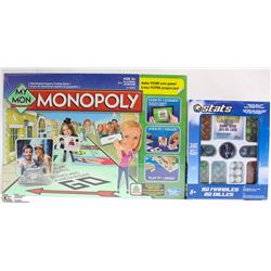 NEW MONOPOLY GAME W/ STATS AND NEW STATS MARBLE