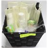 Image 1 : BLACK BASKET W/NEW BATH BALMS, BATH