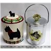Image 1 : CERAMIC DOG TREAT DECANTER W/LID &