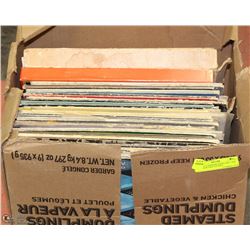 BOX OF 33 RPM RECORDS INCL THE WHO, ROLLING STONES