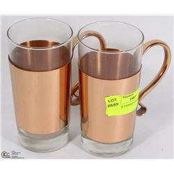 2 COPPER HANDLE STEINS