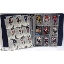 BINDER WITH 200 ASSORTED 1990'S HOCKEY CARDS