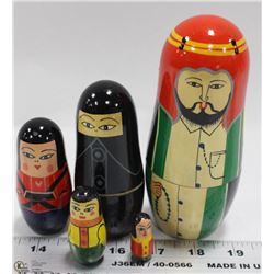 RARE VINTAGE RUSSIAN SHEIK NESTING DOLLS SET