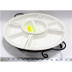 6 PIECE CERAMIC AND IRON APPETIZER DISH SET
