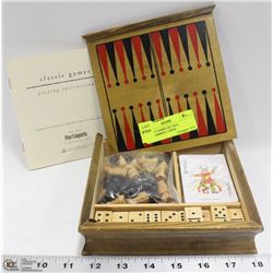CLASSIC GAMES SET INCL. BACKGAMMON, CHESS,