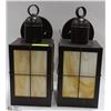Image 1 : PAIR OF LARGE STAINGLASS LIKE PATIO/DECK LIGHTS
