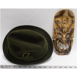 TEIN KALLER SWISS MADE FEDORA  AND TIKI MASK