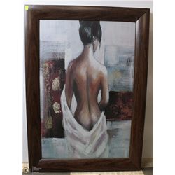 FRAMED JUST OUT OF THE SHOWER FRAMED CANVAS PRINT