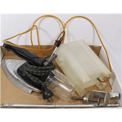 FLAT WITH VINTAGE SUNBEAM STEAM IRON WITH ACCESS.