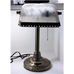 #8 - VINTAGE STYLE BRONZE BANKERS LAMP