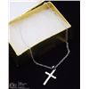 Image 1 : ANTIQUE STERLING SILVER CROSS ON MODERN CHAIN